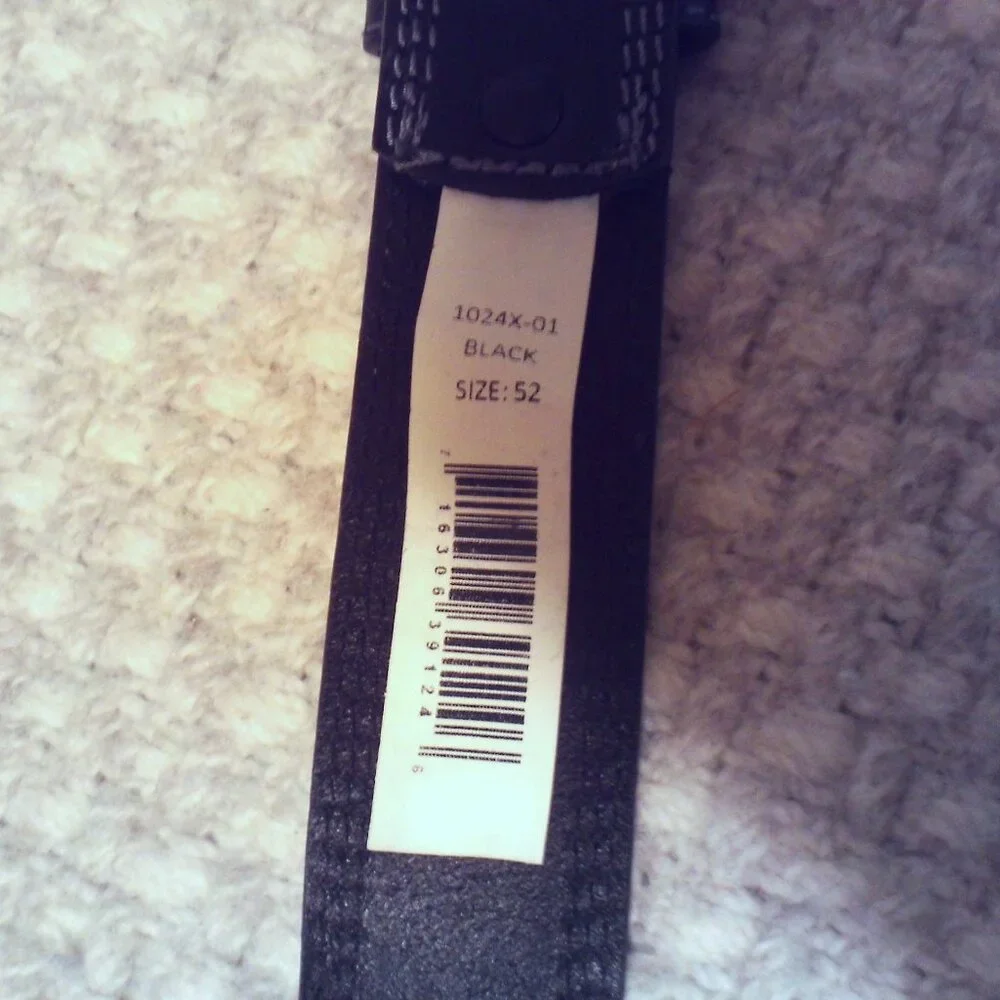 NWT Hickory Creek Black Leather Belt 52 Plus Men Western Workwear Minimalist